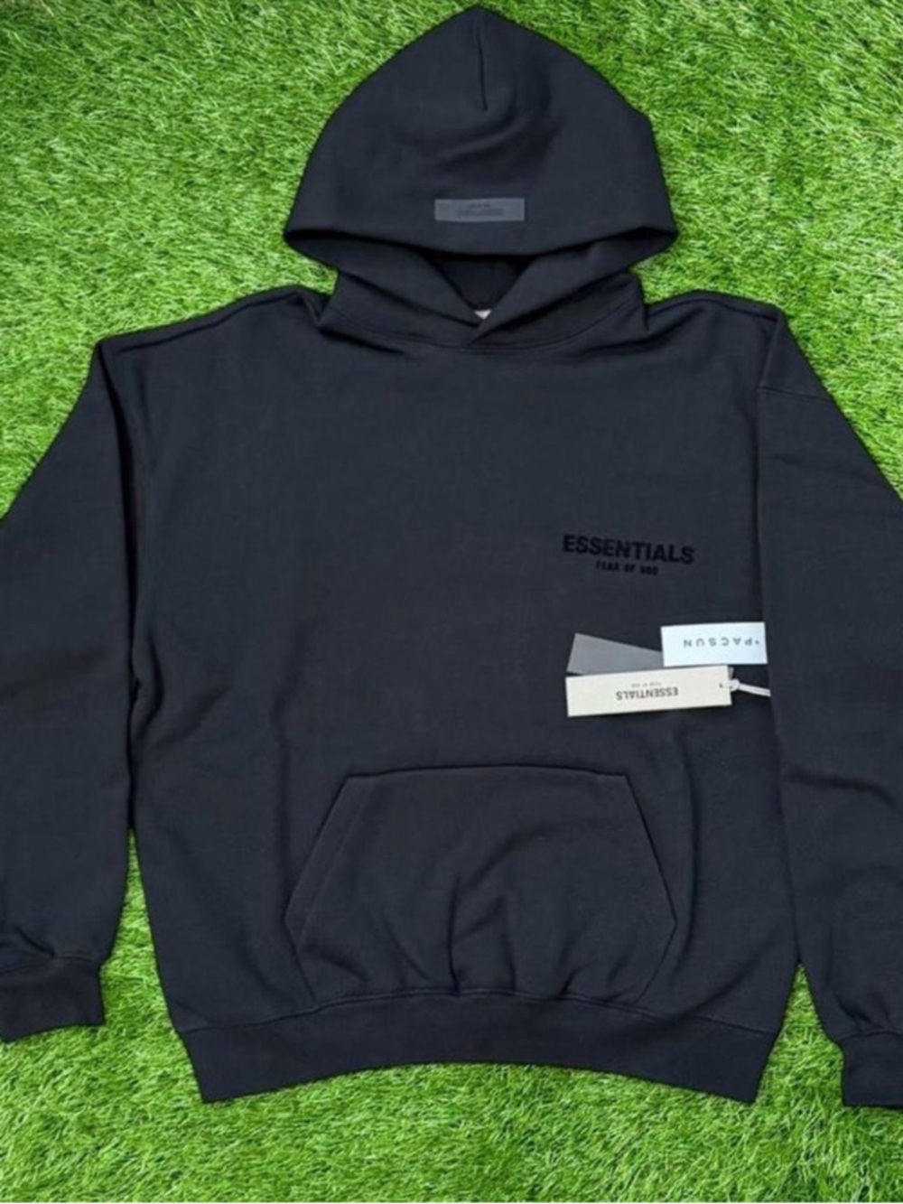 ESSENTIALS Womans Black Hoodie Fear of God